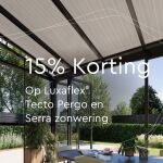 15% korting op Luxaflex® Tecto Pergo en Serra zonwering